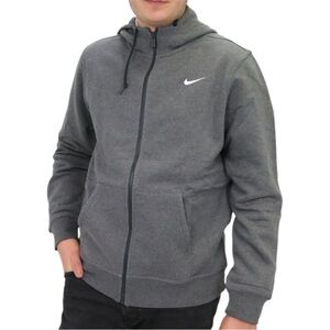 Nike Men’s Full-Zip Fleece Hoodie - Size M - Carbon Heather Gray